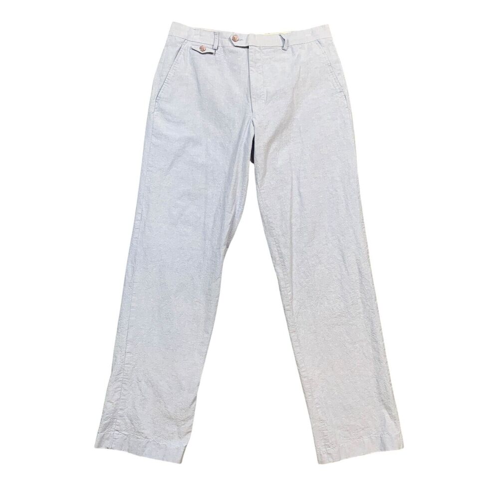 Greg Norman Pants Men 34 Cornflower Blue Cotton Breathable Travel Golf Chino